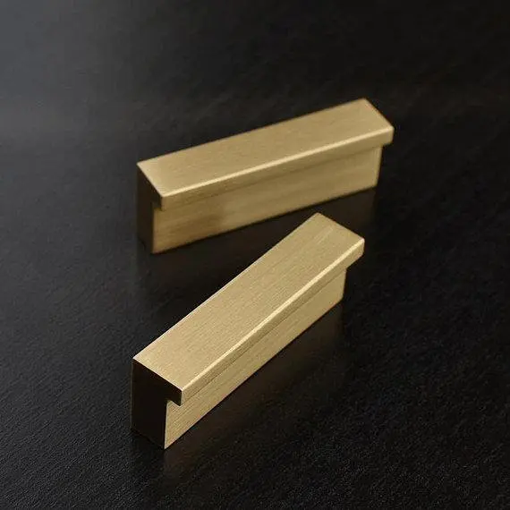 

1.26'' 2.56'' Drawer Pulls Handles Knobs Kitchen Cabinet Knob Handle Pure Copper Dresser Pull Brushed Gold Brass Solid 35 65mm