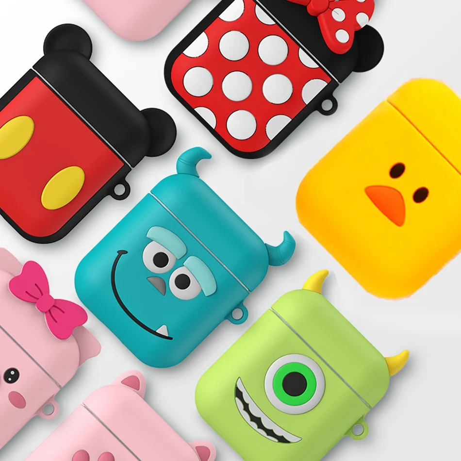 Чехол для наушников AirPods, силиконовый чехол с милым сердечком, защитный чехол для Apple Air pods 2 наушников, чехол для наушников, кольцевой ремешок