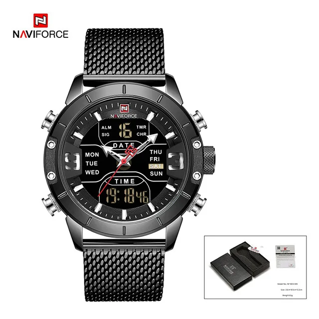 BB-BOX Новинка NAVIFORCE мужские часы Топ люксовый бренд мужские спортивные часы кварцевые цифровые часы мужские водонепроницаемые наручные часы relogio masculino - Цвет: BB-BOX