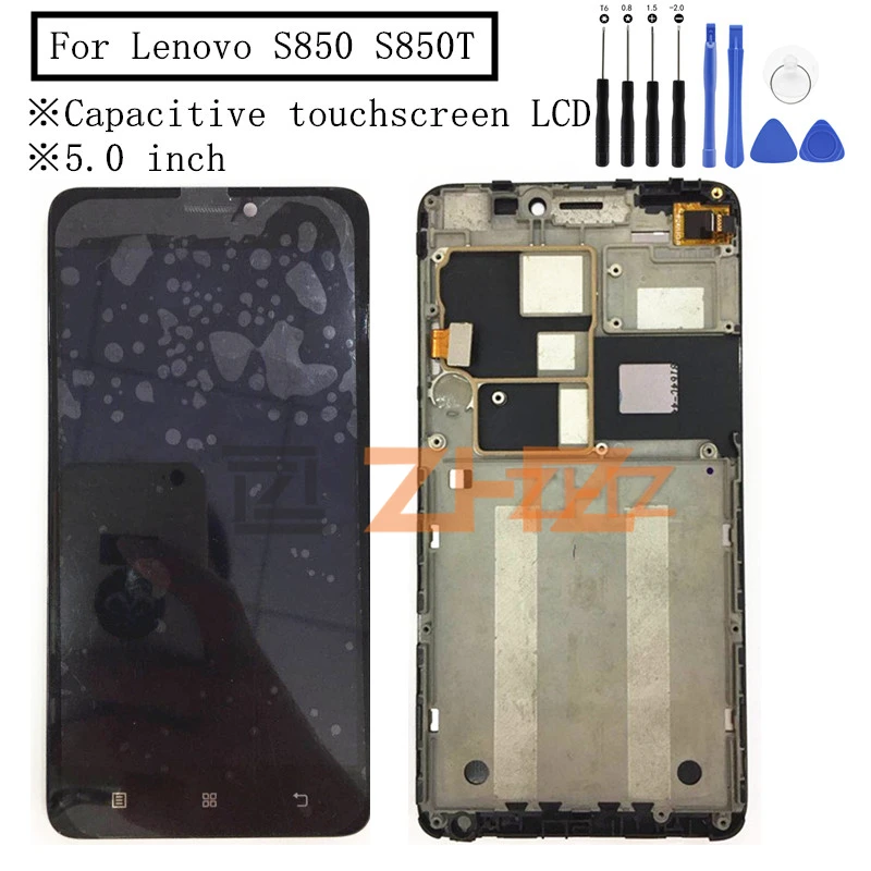 Для Lenovo S850 S850T ЖК дисплей сенсорный экран дигитайзер в сборе с рамкой Замена