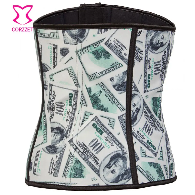 Корсет из латекса с принтом денег и дождя корсет для талии утягивающие корсеты