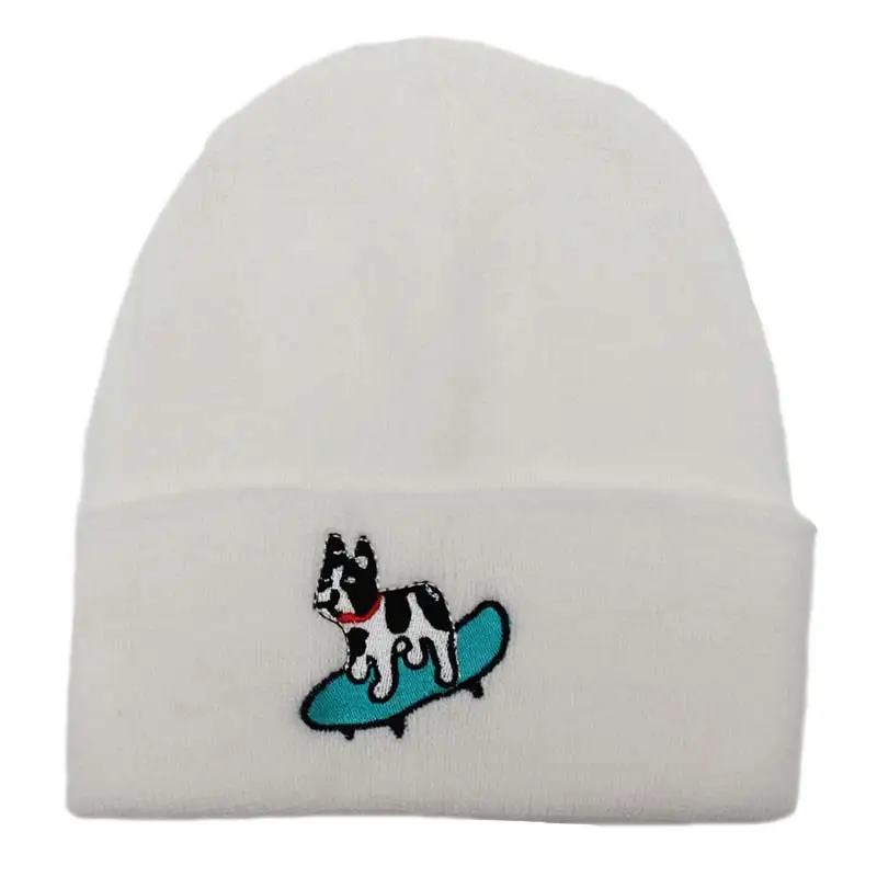 Knitting Parttern Women Knit Beanies Soft Acrylic Hats Pink Black Gray Blue White