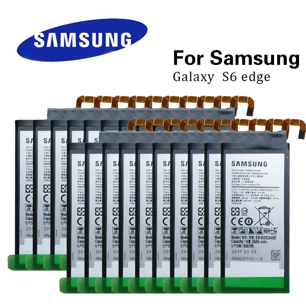 

20pcs Original Batteries EB-BG925ABE For Samsung Galaxy S6 Edge G9250 G925F 2600mAh Real Capacity Wholesale Akku Fast Ship