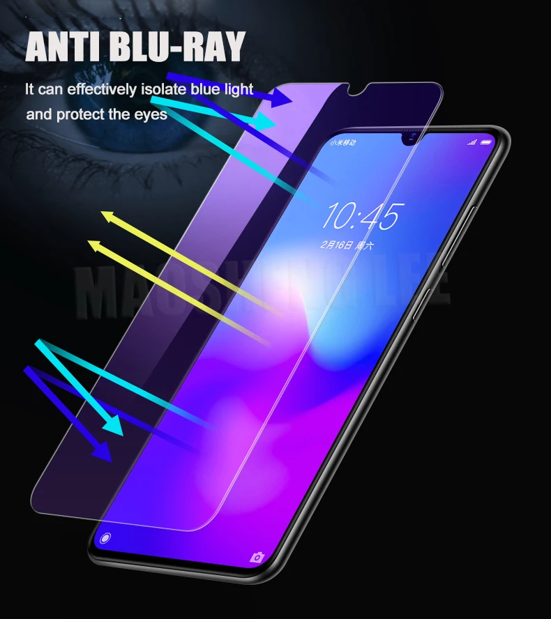 2 шт./лот закаленное стекло для Xiaomi Mi 9 mi9 защита экрана от синего света Защитное mi