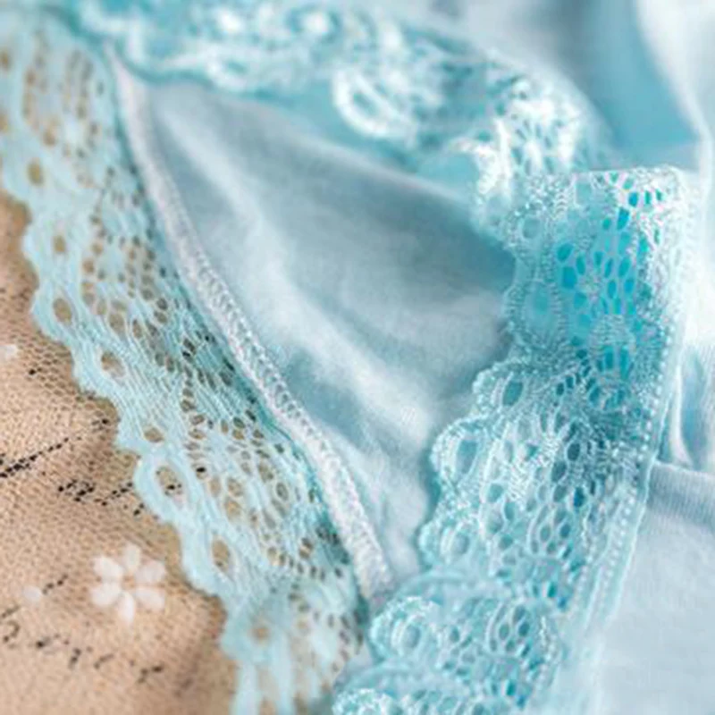 Новые Мягкие однотонные кружевные женские трусы эластичные трусики нижнее белье