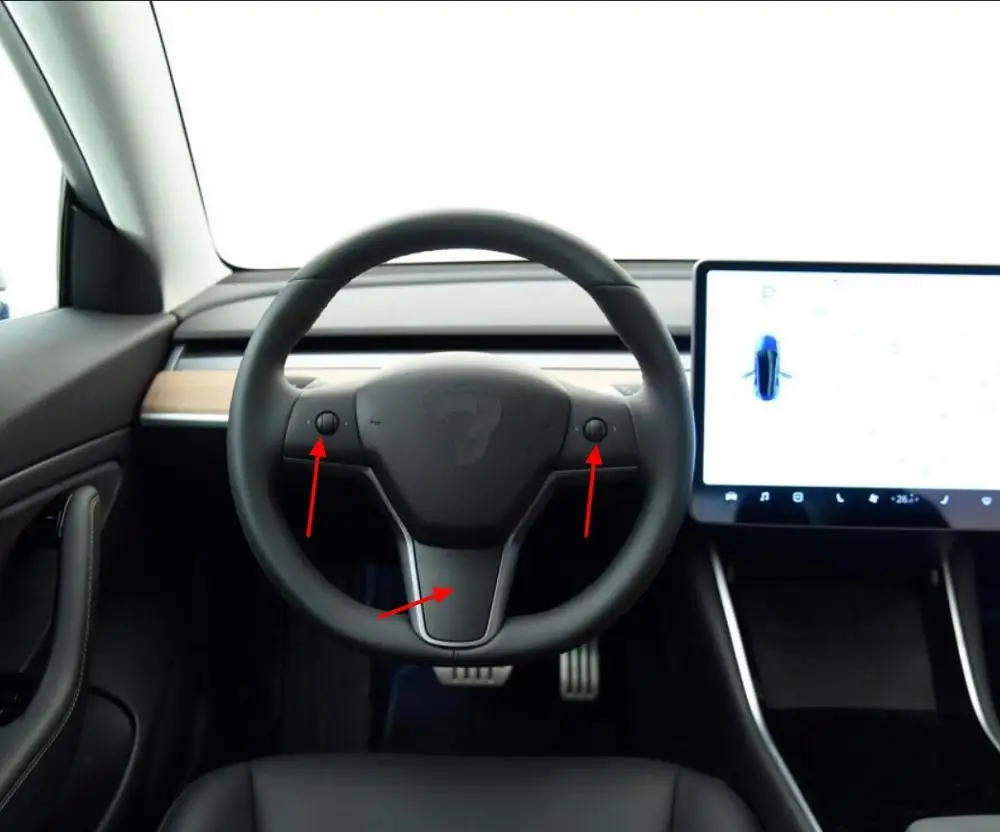 

3Pcs Car ABS Chromed Steeling Wheel Decoration Frame Trim Cover For Tesla MODEL 3 Model3 Accessories