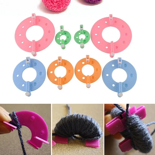 8 шт. 4 размера пушистый шар переплетение помпон производитель вязание ткацкий