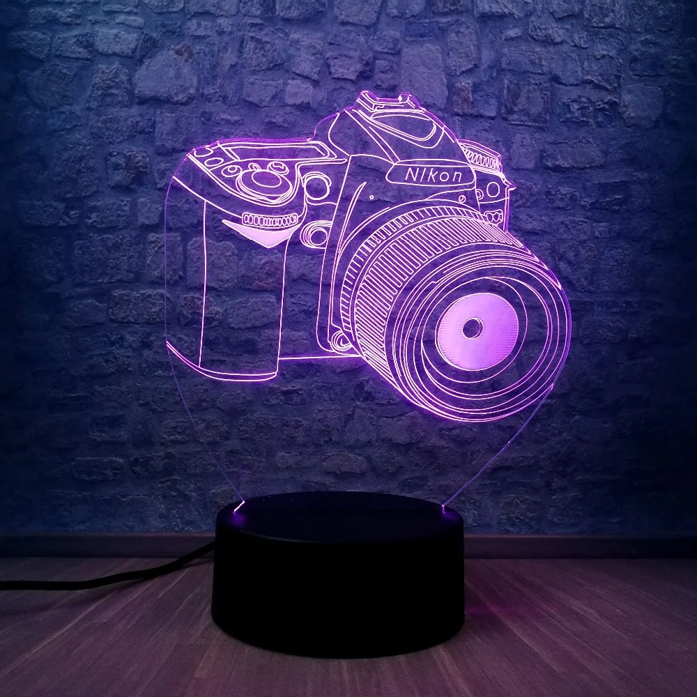 Новинка Камера 3D светодиодный светильник изменение цвета фотографии энтузиастов подарок сувенир выставка прикроватная настольная лампа Декор для спальни