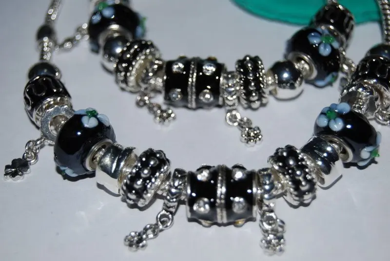 wholesale 925 Silver Black Bead charms with Necklace&ampBracelet Set Free shipping KP51 | Украшения и аксессуары