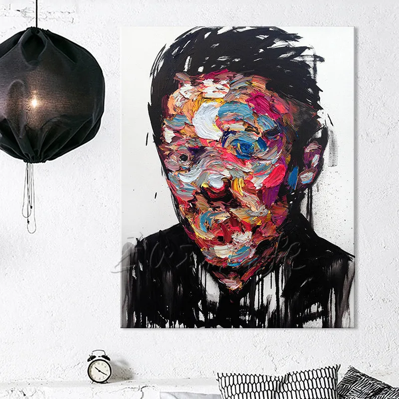 Ручная роспись Francoise Nielly палитра нож мужской портрет лицо картина маслом