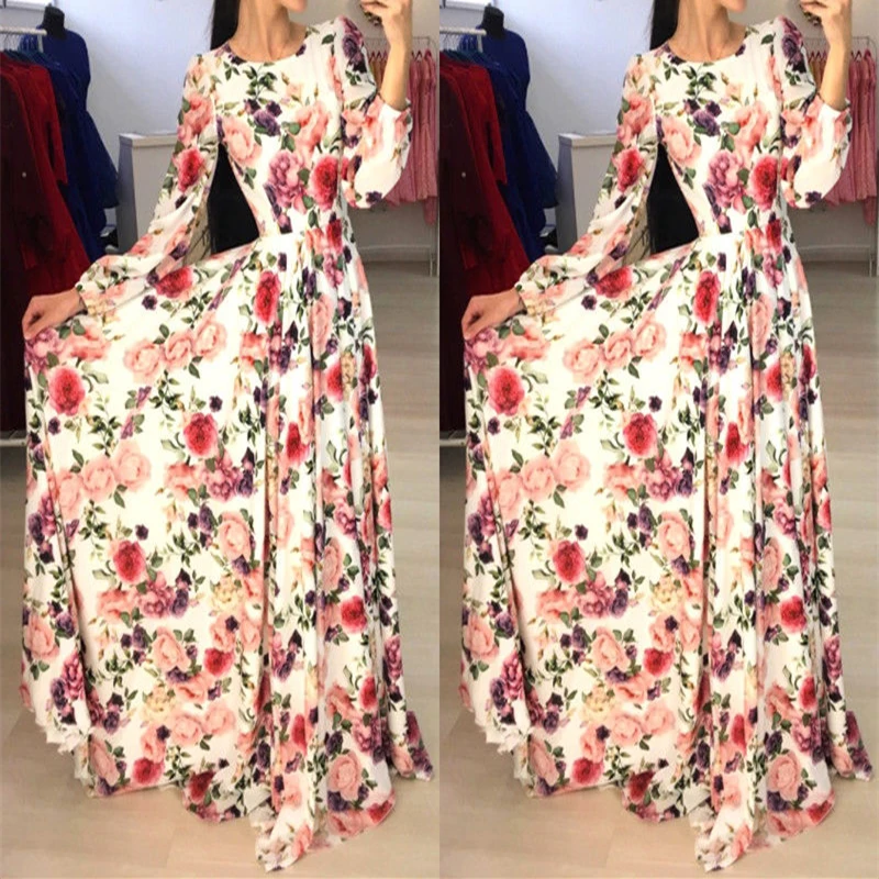 Женское пляжное платье-макси в стиле бохо повседневное длинное платье с