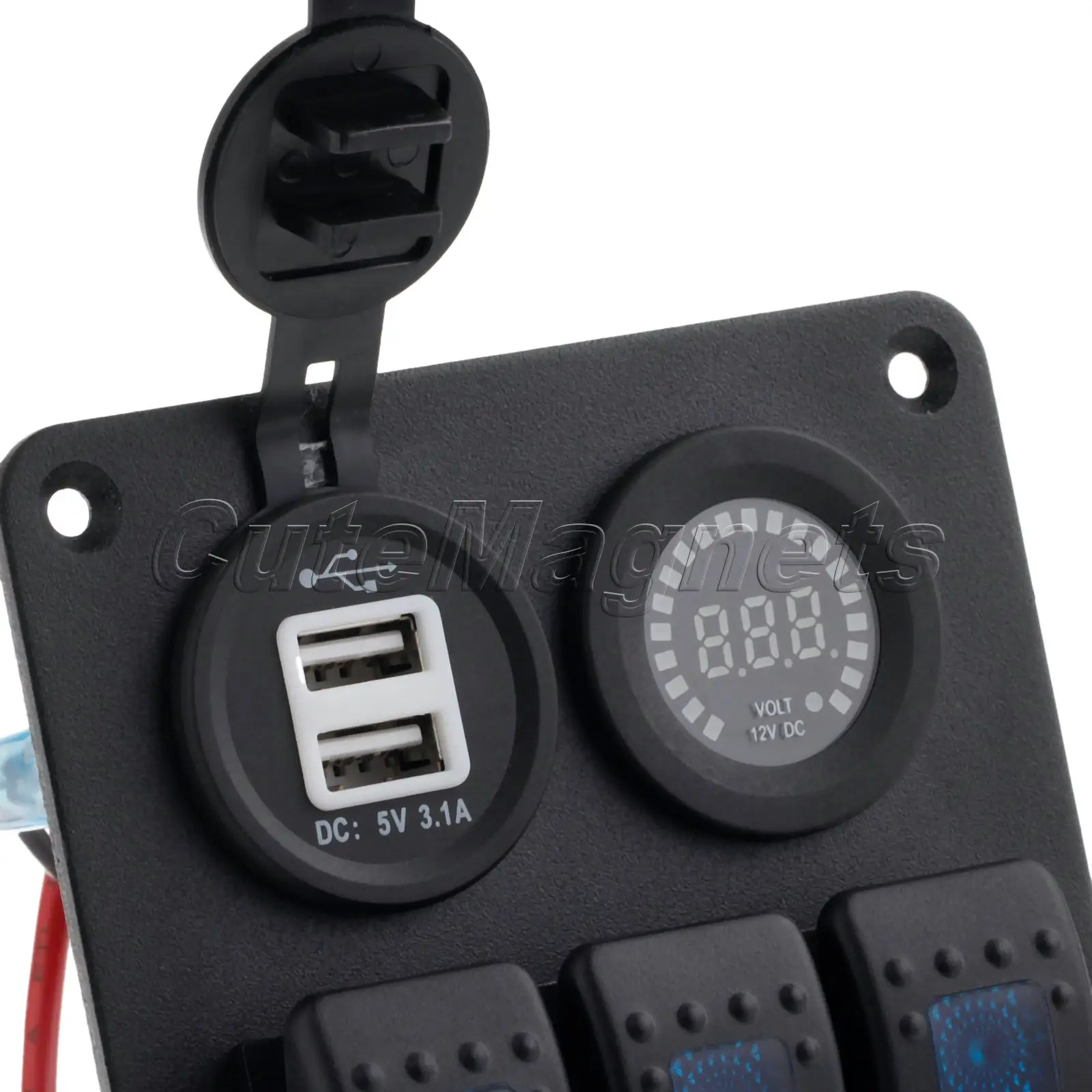 Mtsooning 3 х клавишный синий переключатель панель с вольтметром постоянного тока 12 В