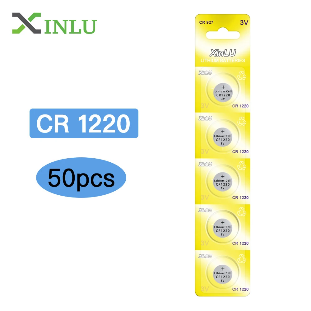 

50pcs CR1220 Battery Lithium 3V Batteries DL1220 BR1220 ECR1220 Cr 12 20 KCR1220 LM1220 button cell coin Battery for Watch Toy