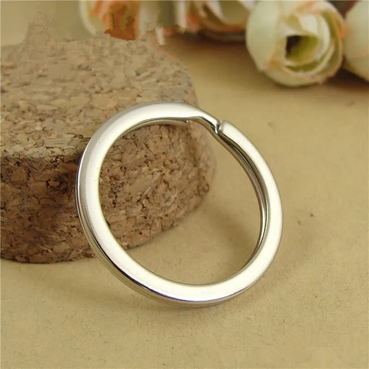 

20pcs 25/28/30/35mm Rhodium Keychain Circle Keyring Findings Fit DIY Keychain Ring Circles Accessories