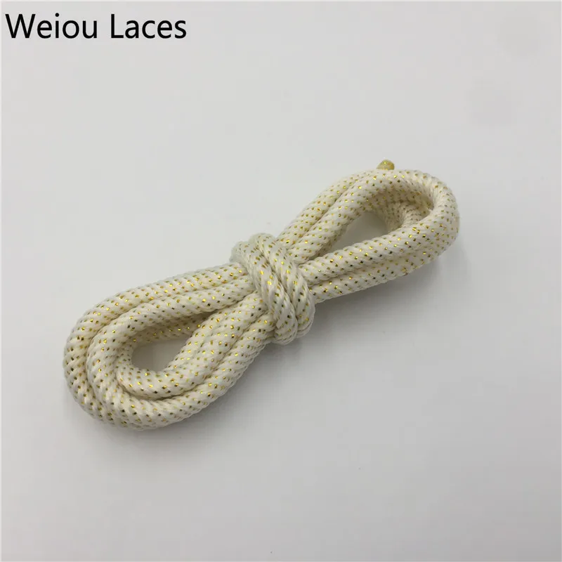 

(30 Pairs/Lot)Weiou New Fancy 5mm Diameter Round Rope Glitter Unique Dress Shoelaces Customized Pearlized Metallic Shoestrings