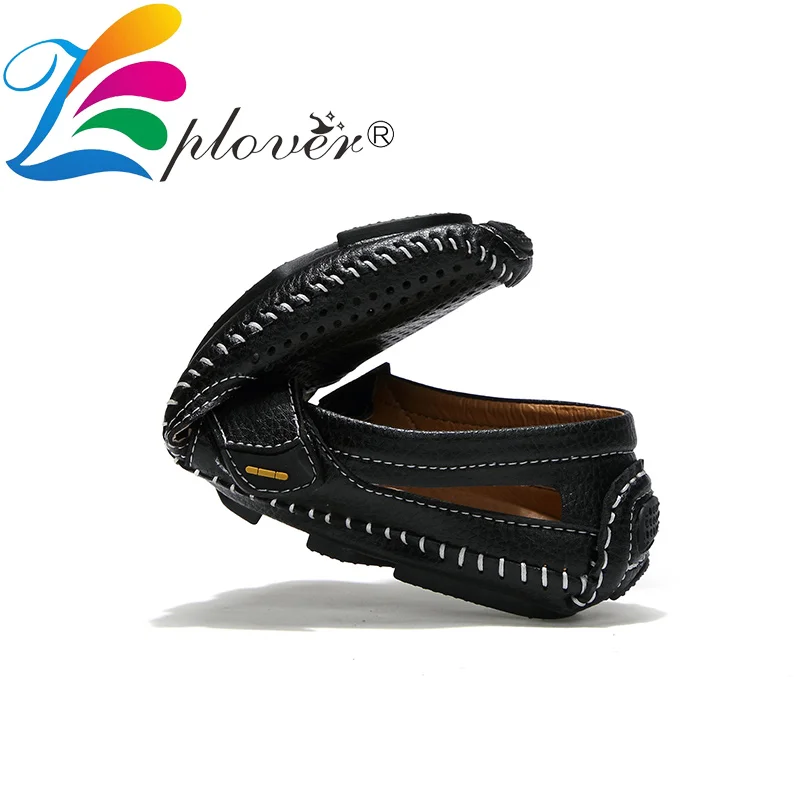 Полые мужские лоферы Разделение кожаная обувь для мужчин Водонепроницаемые