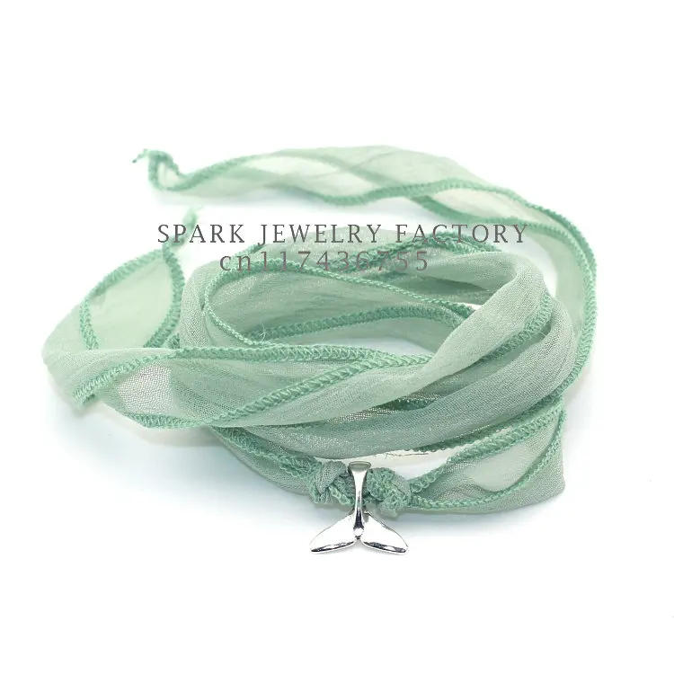 Женский браслет из шелковой ленты для йоги с хвостом Кита Новое поступление 2016