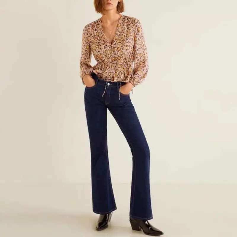 Женская блузка с длинным рукавом рубашка Харадзюку 2018 | одежда