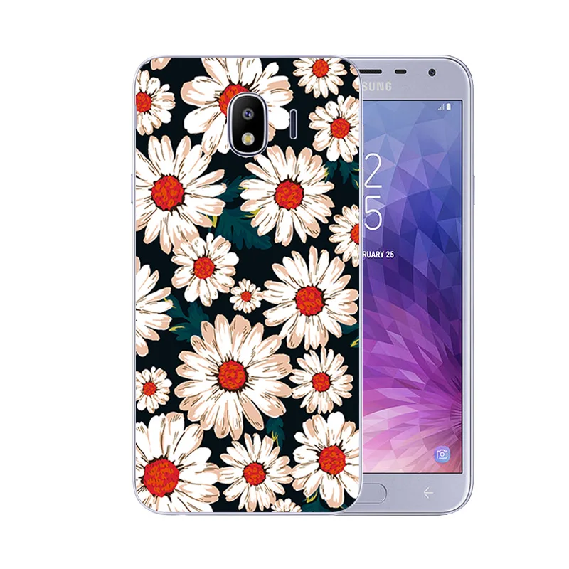ТПУ для Galaxy J4 2018 J400 SM-J400F чехлы телефонов с узором Marb матовый черный защитный чехол