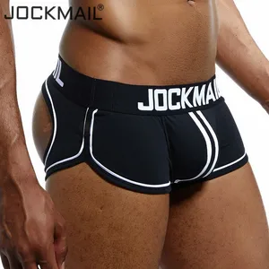 Мужское нижнее белье JOCKMAIL, дышащие хлопковые трусы-шорты с низкой талией, g-стринги