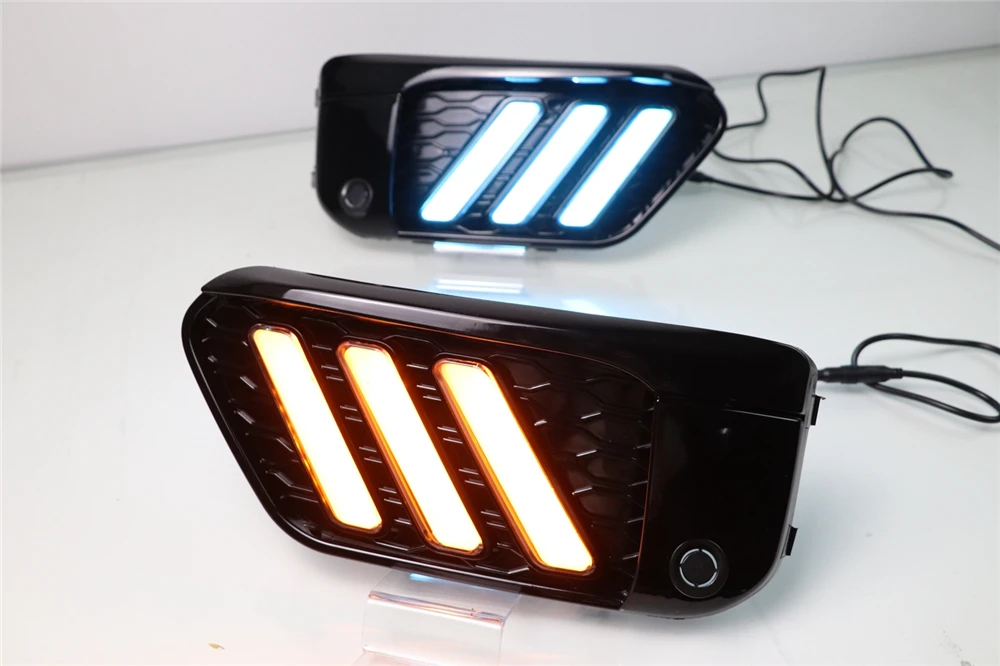 2 шт. светодиодный DRL Дневной светильник для BMW X1 F48 F49 2016 2017 2018 2019 s с желтым сигналом