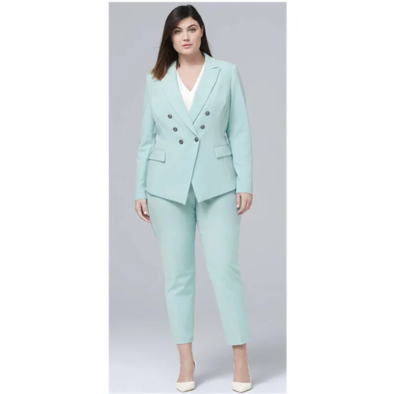 casual suits Royal blue 2 piece set women business suits slim fit ladies office uniform elegant pant suits female trouser suits