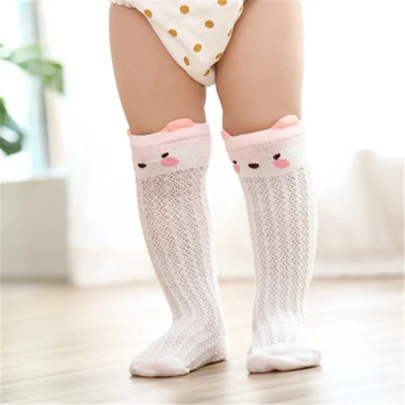0-3 years old Милые колготки с героями мультфильмов для новорожденных, дышащие удобные хлопковые носки в сетку, большие носки - Цвет: 0-3 years old