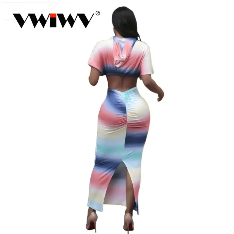 VWIWV новые модные женские летние 2018 полосатые цветные принты с коротким рукавом