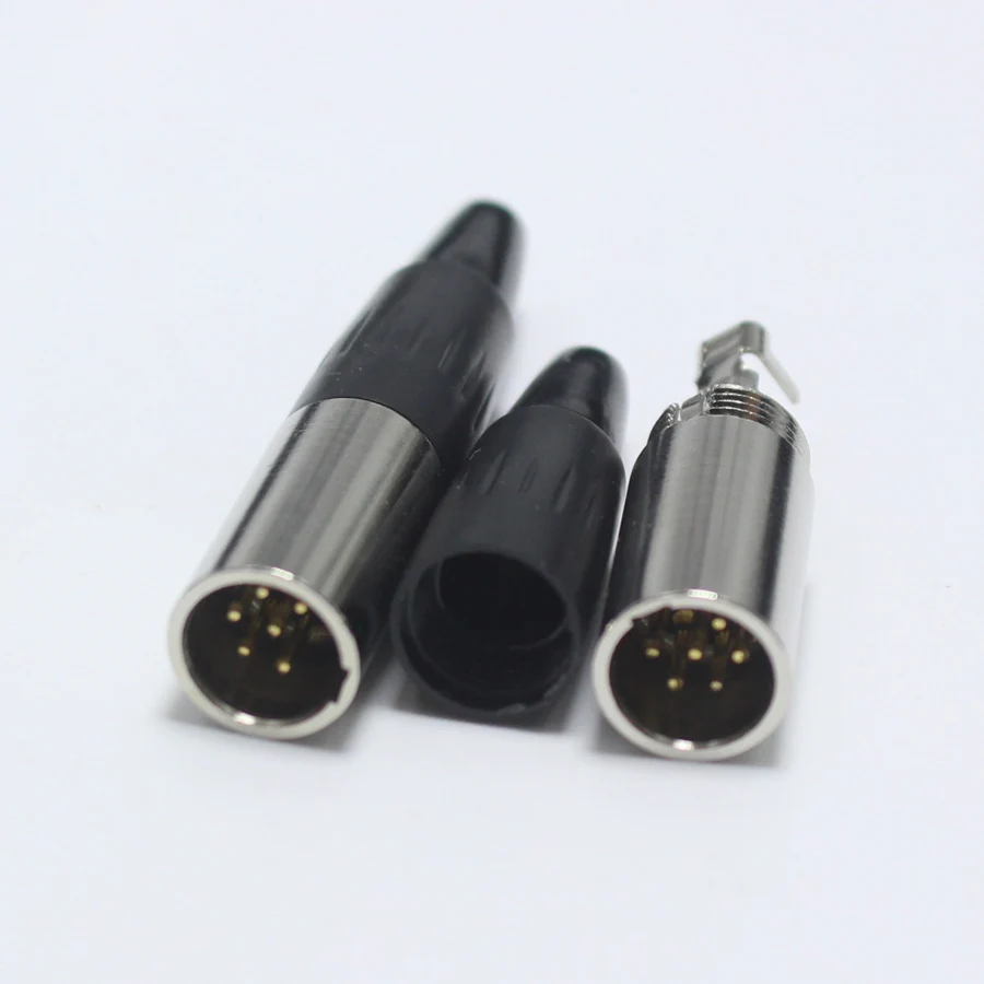 1 шт. мини XLR штекер с хвостом 6 Pin маленький P Аудио Микрофон Разъем сварной