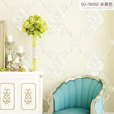 780902 cream 3d роскошный Европейский сад спальня Свадьба комната обои корейский теплый романтический нетканый Гостиная ТВ фон обои - Цвет: 780902 cream