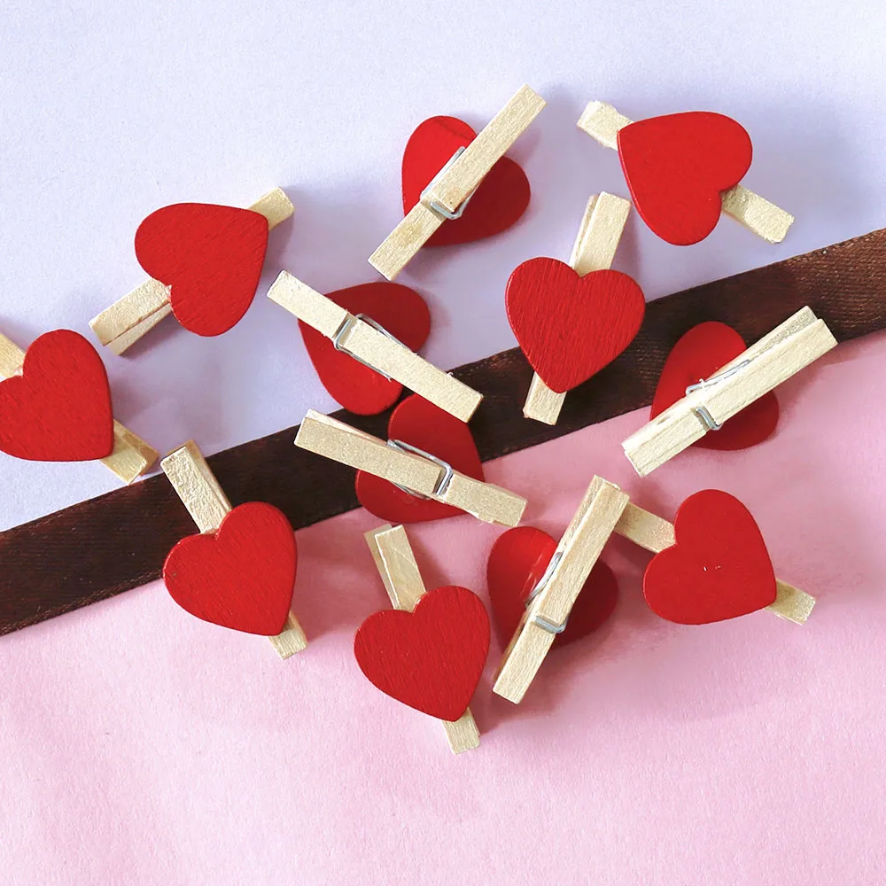 50 шт. деревянные мини зажимы для фотографий|heart wooden clips|wooden clipsdecorative clips |