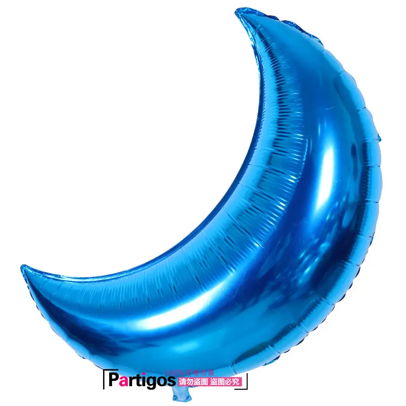1 шт./лот 36 дюймов Большая Луна фольга гелиевые воздушные шары, Классические игрушки для детей на день рождения, свадьбу, украшения, товары, большие лунные шары - Цвет: Синий