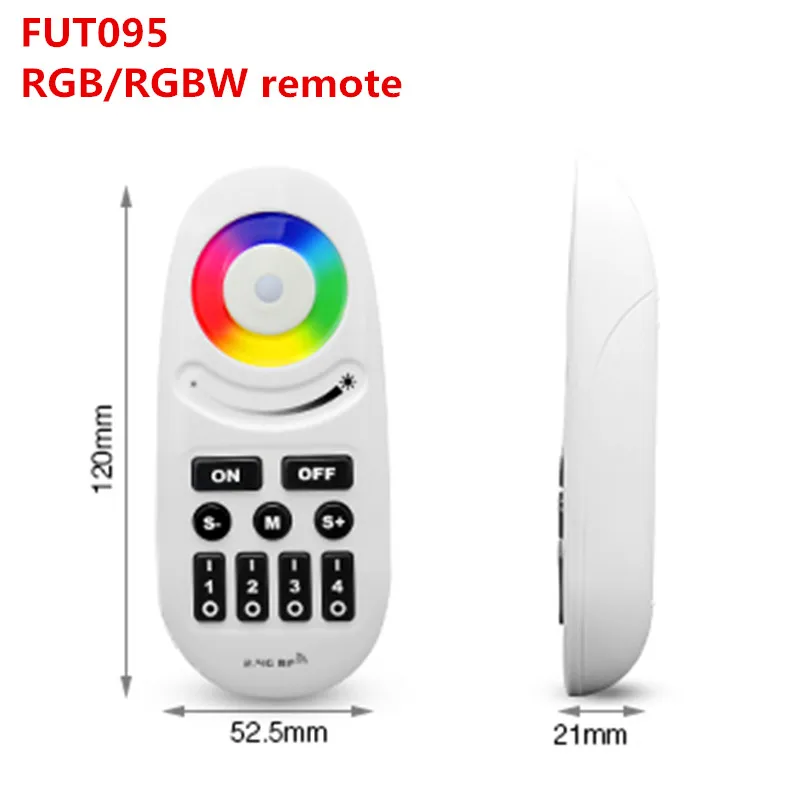 FUT095 RGBW Romote 2,4G 4-Zone Miboxer WiFi Led контроллер RGBW контроллер Беспроводной RF пульт дистанционного управления группа затемнения для 5050 3528 Светодиодная лента - Цвет: FUT095 RGBW Romote