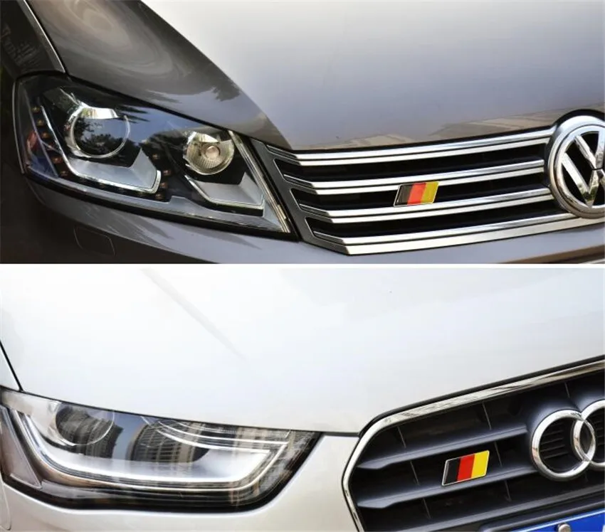 Передняя Эмблема YAQUICKA с немецким флагом гриль решетка для Golf Jetta A3 A4 A5 A6