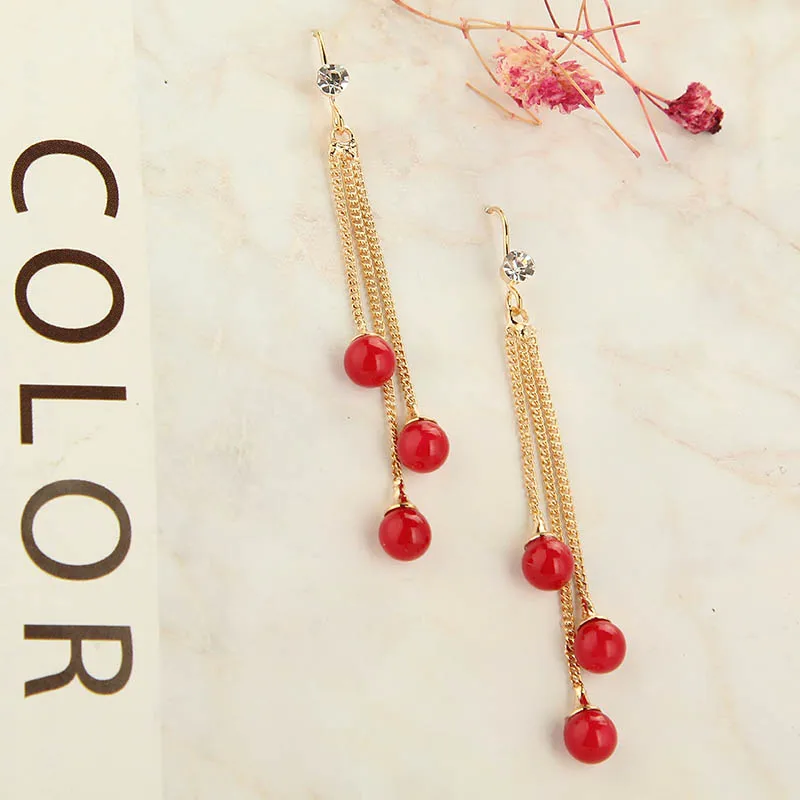 

New Tassel Earrings Ladies Wedding Accessories Gold Simple Long Earrings Fashion Jewelry Christmas Gifts Ladies Party Gifts