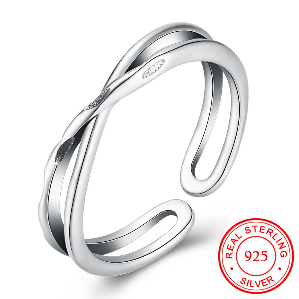 Женское кольцо из чистого 100% стерлингового серебра 925 пробы Forever Infinity Love на палец