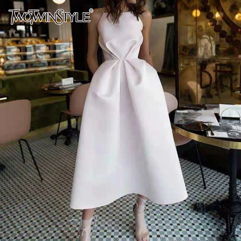 TWOTWINSTYLE вечернее платье для женщин квадратный воротник без рукавов с открытой