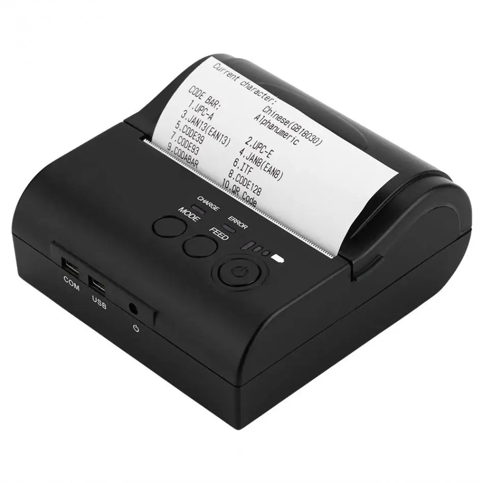 USB + Bluetooth 80 мм мобильный мини термопринтер литий ионные батареи Поддержка печати