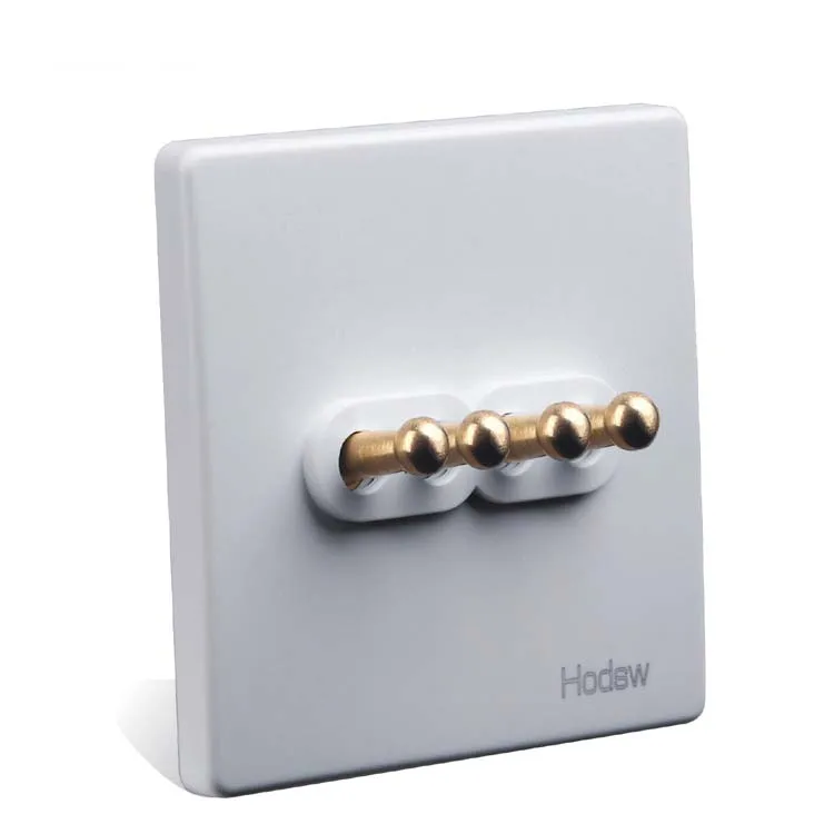 Античный 86 белые латунные плоскогубцы настенный выключатель 2 Gang Way AC 110 ~ 250V |