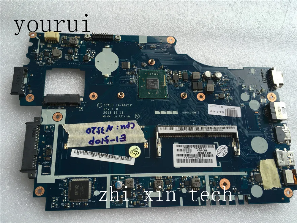 Yourui  Acer aspire   E1-510   N3520u Z5WE3 LA-A621P DDR3   