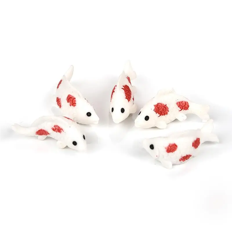 5 шт./лот Золотая белая трава Карп Рыба рыбка модель Маленькая Статуэтка