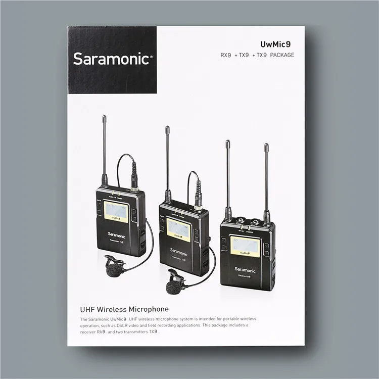 Saramonic UWMIC9 UHF видео вещания интервью петличный беспроводной микрофон системы для Canon Nikon DSLR камеры sony видеокамеры