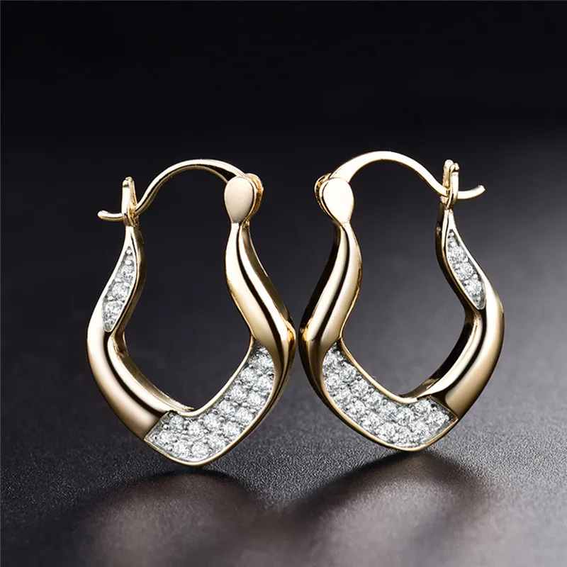 Серьги BUDONG Infinity 3 вида цветов серебро/золотой обруч модный белый кристалл