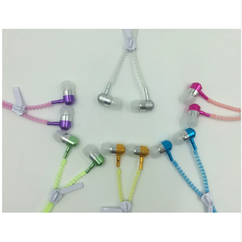

Fashion 3.5mm Sports Wired Zipper Earphones Headset Luminous Light Glow in the Dark Earphone Metal Headphones with Mic for Phone