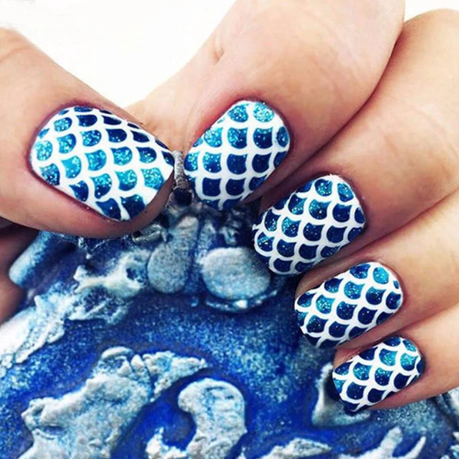 Best Selling New Nail Art Stickers 24 Sheets Hollow Irregular Grid Stencil Reusable Manicure | Красота и здоровье