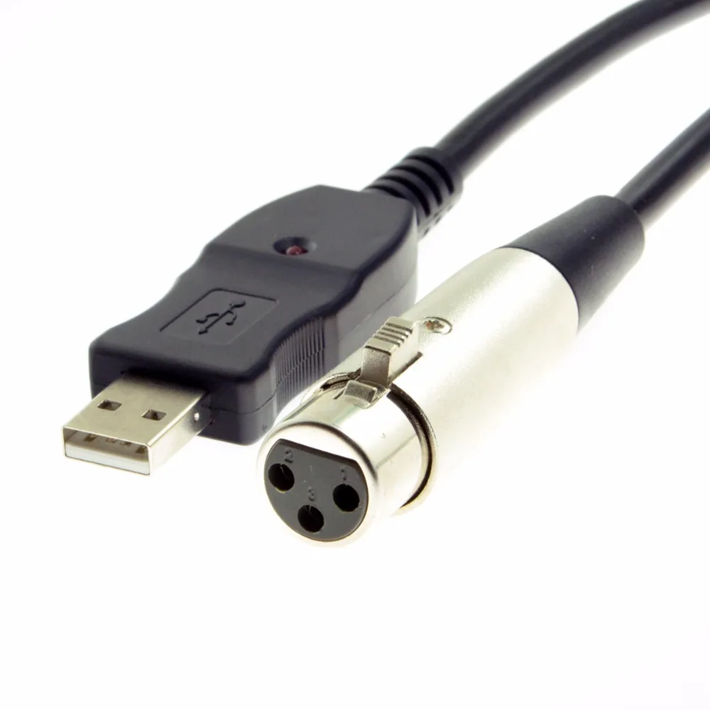 3 метра USB 2 0 до 3PIN XLR Женский Микрофон Студийный аудио кабель 3M для nstruments запись