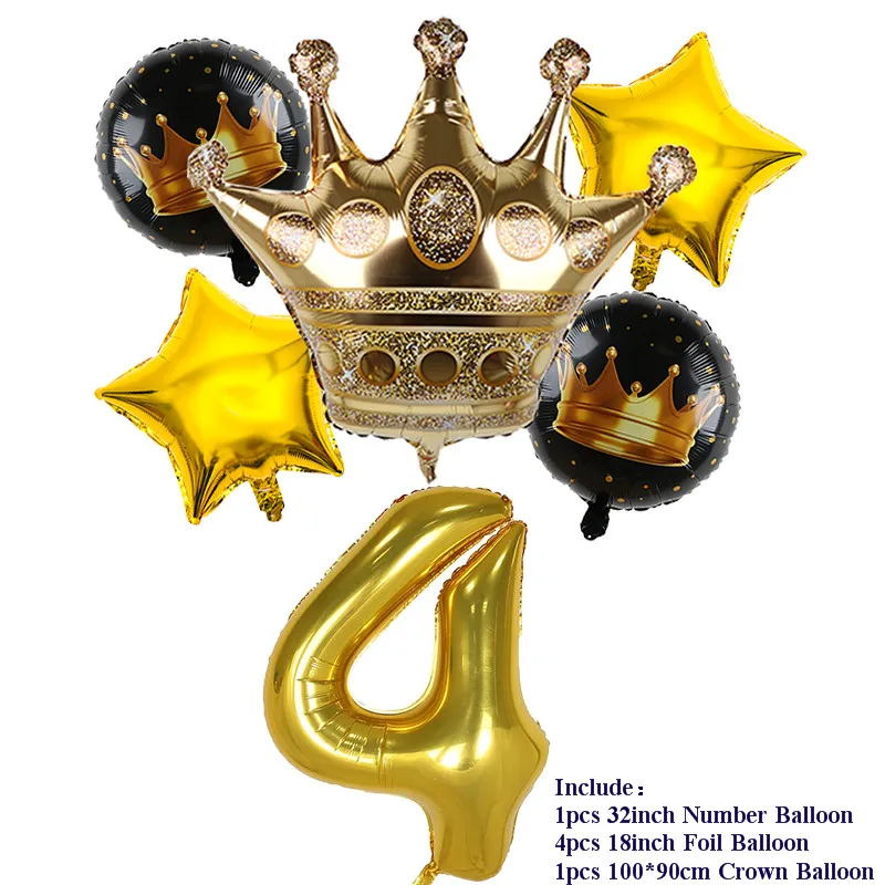 Светло-серый 5pcs 30 inch Gold Number Foil Balloons Gold Crown 0-9 Digit Air Ballon Kids Birthday Party Decorations Anniversary Supplies Ball - Цвет: Светло-серый