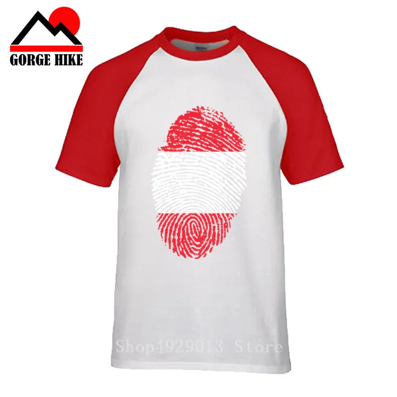 Austria men Fingerprint t shirts Austrian gyms nation team 100% cotton jersey t-shirt fitness clothing tees country flag AT AUT | Мужская