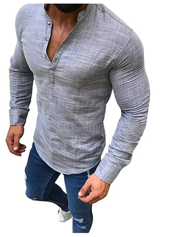 Мужская рубашка с длинным рукавом Camisa Masculina приталенная в Корейском стиле