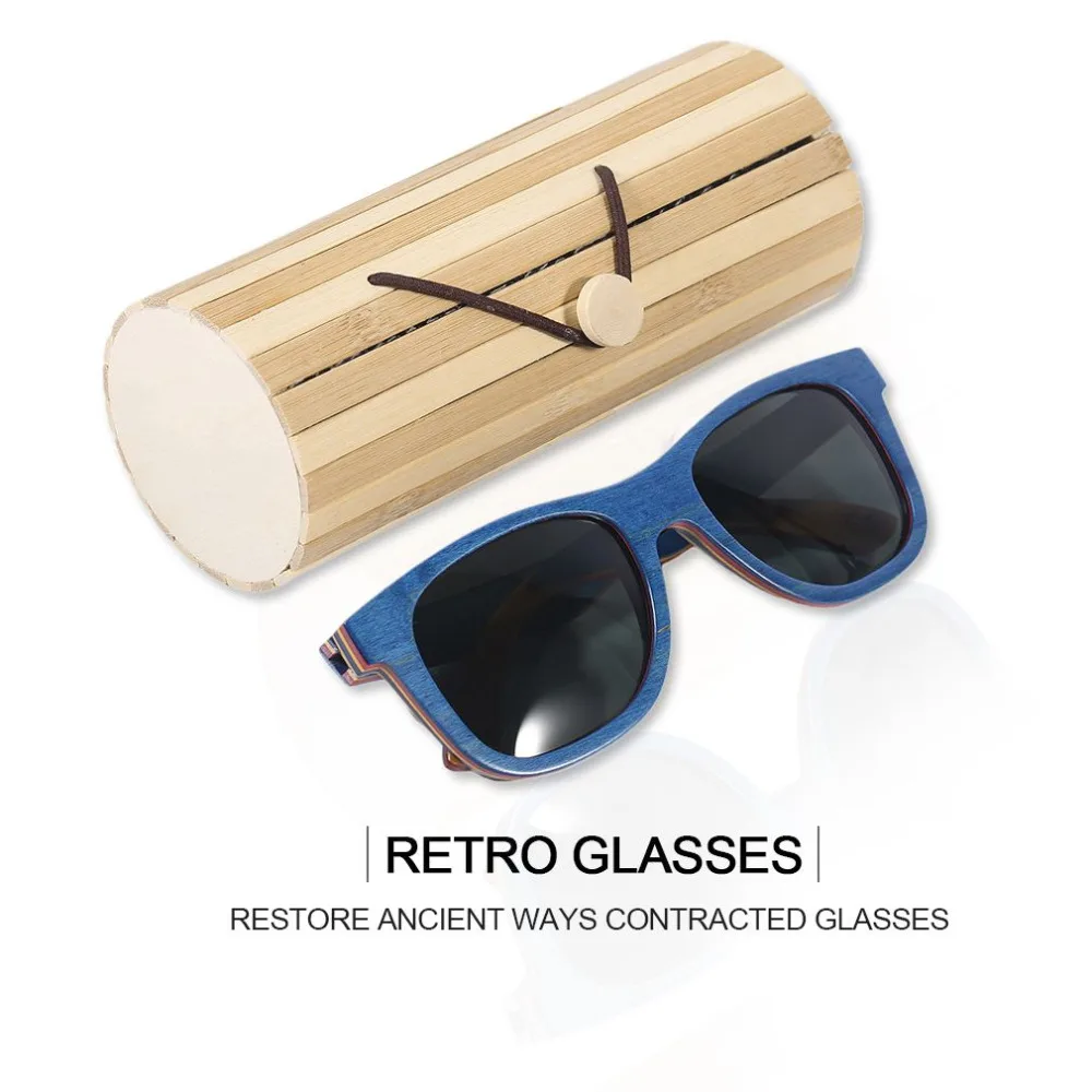 Уникальный дизайн поляризационный бамбук кадр солнцезащитные очки мужские и